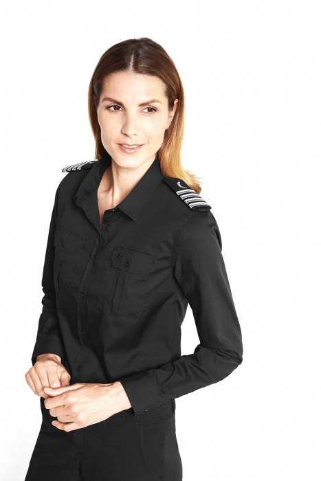 Blouse Captain sans repassage manches longues femme